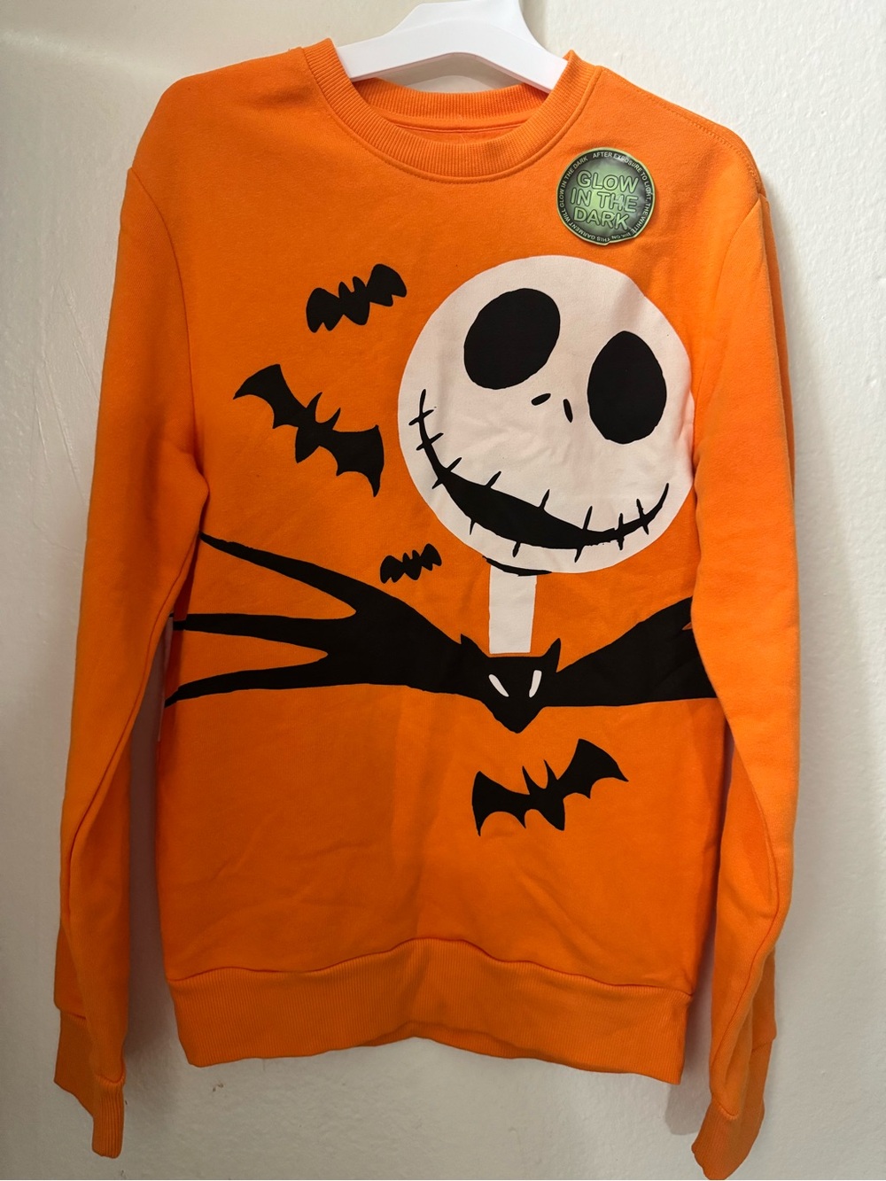XS Adult Glow-in-the-Dark Halloween Sweatshirt